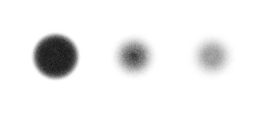 Benekli doku dairesi seti. Siyah noktalı yuvarlak element koleksiyonu. Sönen gürültü tanecikleri işe yarıyor. Kaybolan yarım ton ve gölgeler resimleme demetini etkiler. Vektör paketi
