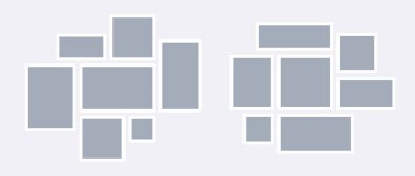 Ruh hali tahtası ya da görüntü ızgarası şablonları. Mozaik sanat kolajı düzenlemesi. Fotoğraf çerçevesi yatay bileşimi. Duvar galerisi tasarımı sunum, poster, model, afiş, broşür. Vektör