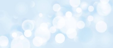 Soyut çember bokeh duvar kağıdı. Yumuşak, mavi bulanık efekt arka planı. Parlak, bulanık ışık dokusu parıldıyor. Noel, yeni yıl ya da doğum günü kartı, poster, afiş için mevsimlik fon. Vektör