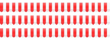 Çizgili çadır tekrarlanan tasarım seti. Pencere güneşliği desenli koleksiyonu sakla. Kafe ya da restoranın tavan örtüsü. Kırmızı ve kremalı tezgah yeri örtüsü. Tekrarlayan çizgili güneşlik tasarımı. Vektör