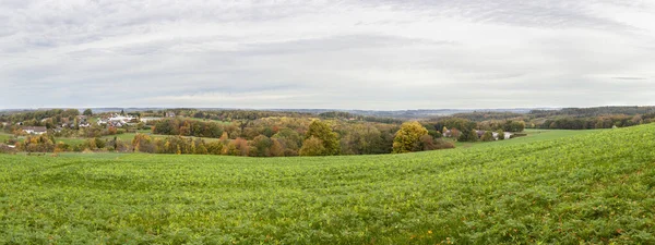 Panoramatická Krajina Podzimní Fotografie Německého Venkovského Údolí — Stock fotografie