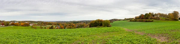 Красивая Панорамная Сельская Фотография Осеннего Пейзажа Северном Рейне Вестфалии Германии — стоковое фото