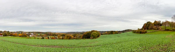 Piękna Panoramiczna Wieś Jesienny Krajobraz Zdjęcie Nadrenii Północnej Westfalii Niemczech — Zdjęcie stockowe