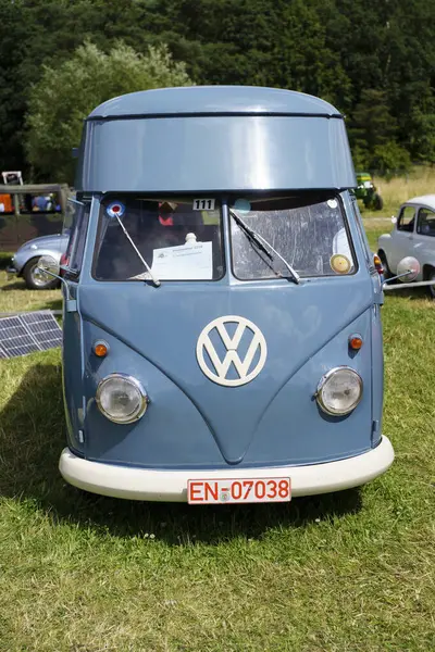 stock image Iserlohn Gruermannscheide, NRW, Germany. 13th of July 2024. Vintage German car Volkswagen Transporter T1 at the oldtimer auto show