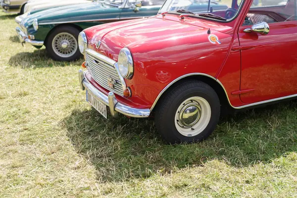 stock image Iserlohn Gruermannscheide, NRW, Germany. 13th of July 2024. Old vintage British car Mini at the oldtimers auto show