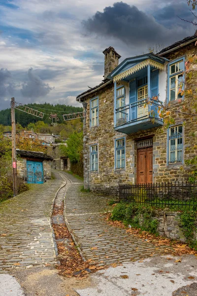 Picturesque Village Tsepelovo Fall Season Its Architectural Traditional Old Stone — Stock fotografie