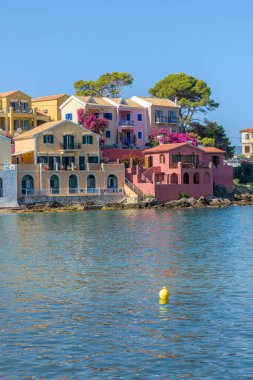 View of the beautiful Assos village in kefalonia island, ionian, west Greece. clipart