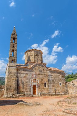 The old church of Agios Spyridon in Kardamyli, Mani Peninsula, Peloponnese, Greece. clipart