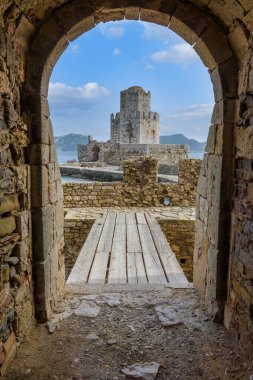 View of Methoni Castle in Messinia, peloponnese Greece clipart