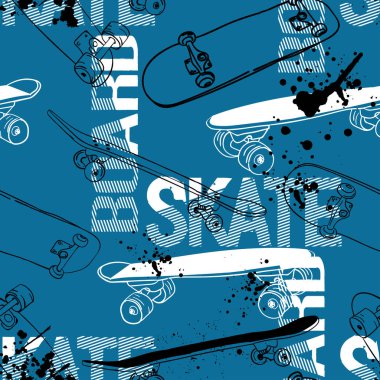 Kaykay desenli. Kusursuz, parlak, soyut, kaykay desenli. Tişört, tekstil, kıyafet, spor ve daha fazlası için baskılar