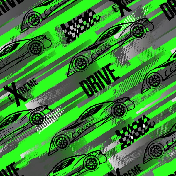 Typografia Wydrukować Speed Wyścigu Ilustracji Samochodu Szybki Slogan Dla Trójników — Wektor stockowy