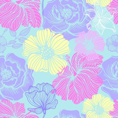  Çiçek vektör resimleme arkaplanı 