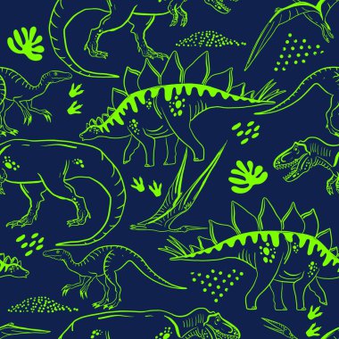 Dinozorlarla ağ bağlantısız desen