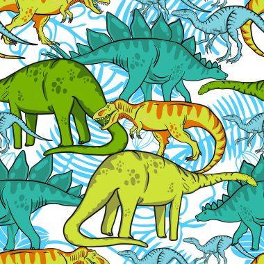 Dinozorlarla ağ bağlantısız desen