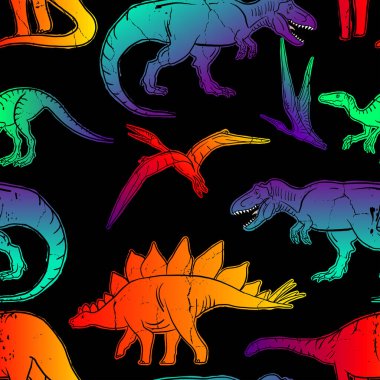 Koyu arkaplanda dinazorlar olan kusursuz bir model.