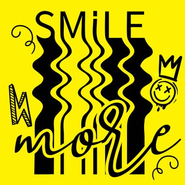 Biraz daha gülümse. modern el yazısı çizimi alıntı.