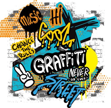 Duvarda hip hop sokak grafitisi