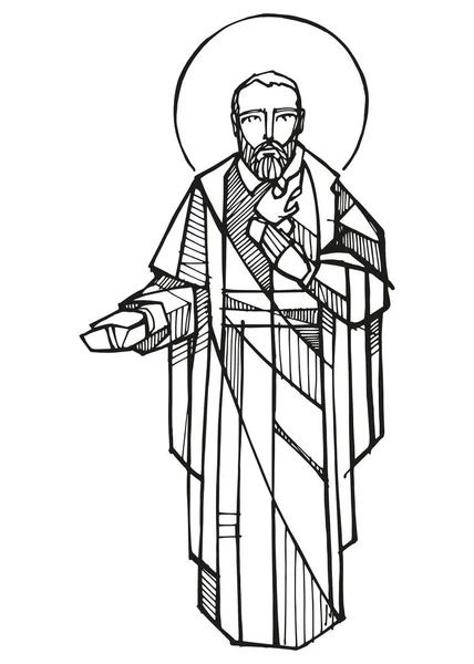 Handritad Vektor Illustration Eller Ritning Saint Philip Ner — Stock vektor