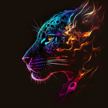 Renkli bir Jaguar 'ın Dijital ResmiComment 