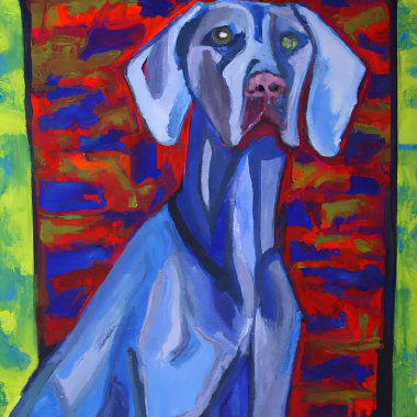 Weimaraner köpeğinin dijital illüstrasyonu