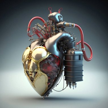 Digital illustration of a Robotic Heart