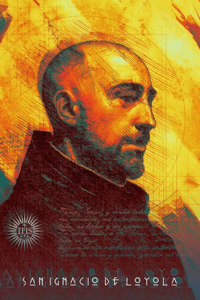 Art Potrait Saint Ignatius Loyola Jesuit Founder His Name Spanish — Stok fotoğraf
