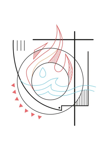 Handgezeichnete Vektorillustration Oder Zeichnung Des Taufsymbols — Stockvektor