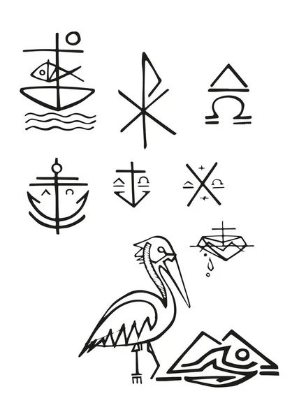 克里斯蒂符号的手绘矢量图解或绘图 — 图库矢量图片