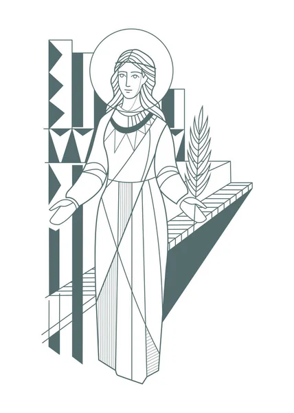 Handritad Vektor Illustration Eller Ritning Saint Cecilia — Stock vektor
