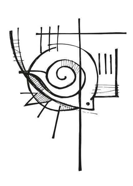 Ilustrație Vectorială Trasă Mână Sau Desen Duhului Sfânt — Vector de stoc