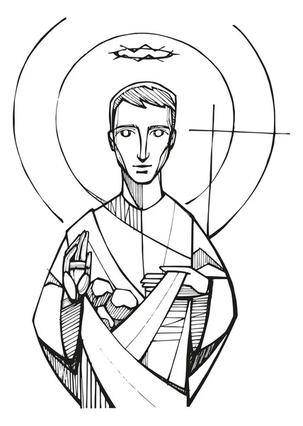Векторная Иллюстрация Рисунок Святого Стефана — стоковый вектор