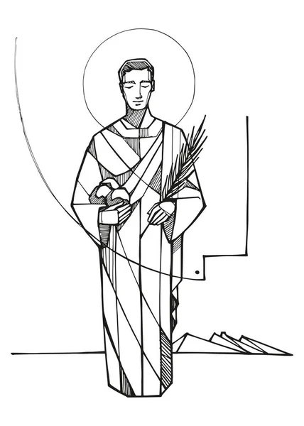 Векторная Иллюстрация Рисунок Святого Стефана — стоковый вектор