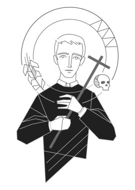 Saint Gerard 'ın el çizimi vektör çizimi