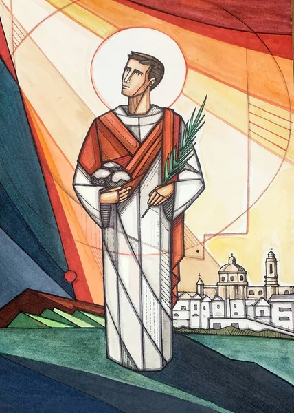 Handritad Vektor Illustration Eller Ritning Saint Stephen — Stockfoto