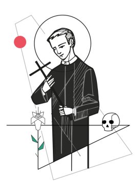 Saint Gerard 'ın el çizimi vektör çizimi