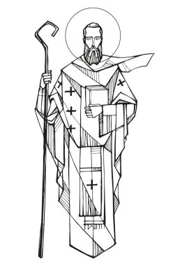 Saint Basil 'in el çizimi vektör çizimi veya çizimi