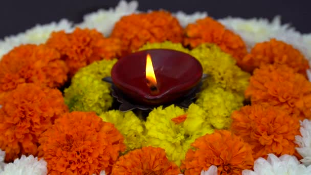 Happy Diwali Clay Diya Lâmpadas Acesas Durante Diwali Festival Hindu — Vídeo de Stock