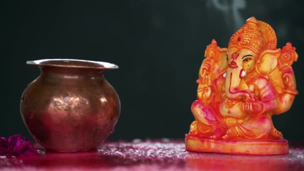 Lord Ganesh Chaturthi Festival Indien Fira Lord Ganesha För Diwali — Stockvideo