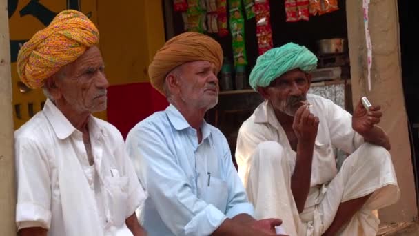 Bir Grup Kıdemli Arkadaş Birlikte Takılıyor Mutlu Kıdemli Adamlar Köyleri — Stok video
