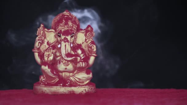 インドのガネーシュ チャトゥティ祭 ガネーシャ公をディワリ祭のために祝いましょう ディワリ挨拶の背景 — ストック動画