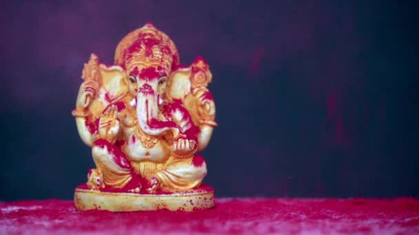 インドのガネーシュ チャトゥティ祭 ガネーシャ公をディワリ祭のために祝いましょう ディワリ挨拶の背景 — ストック動画