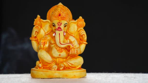 Lord Ganesha Ganesha Fesztivál Lord Ganesha Színes Háttérrel Víz Fröccsent — Stock videók