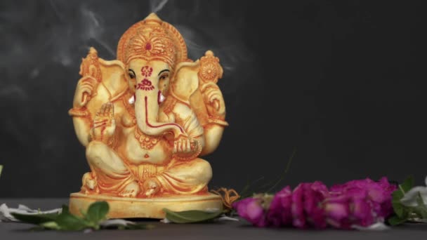 Lord Ganesha Ganesha Festival Lord Ganesha Colorful Background Water Splash — Stock Video
