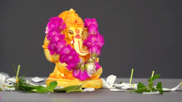 Lorde Ganesha Festival Ganesha Lorde Ganesha Sobre Fundo Colorido Salpicos — Vídeo de Stock