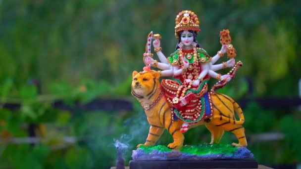 Богиня Дурга Happy Durga Puja Subh Navratri Праздником Навратри Дурга — стоковое видео