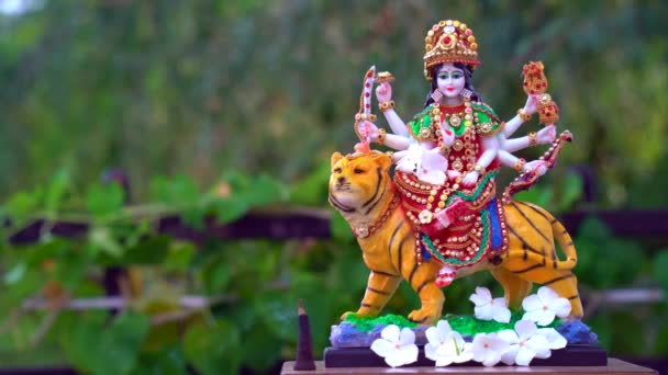 Bogini Durga Happy Durga Puja Subh Navratri Wesołego Święta Navratri — Wideo stockowe