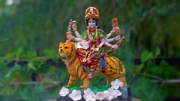 Богиня Дурґа Happy Durga Puja Subh Navratri Святом Навратрі Durga — стокове відео
