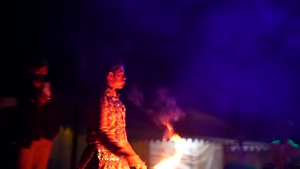 Espectáculo Fuego Festival India — Vídeo de stock
