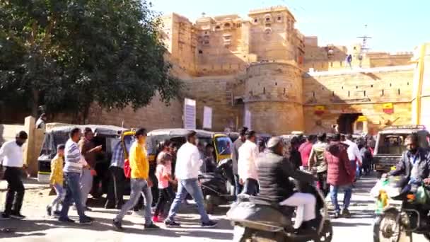 Jaisalmer Rajasthan Inde Nov 2022 Foule Touristique Dans Célèbre Attraction — Video