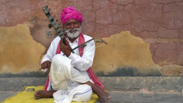 Jaipur Rajasthan India Oktober 2022 Orang Tak Dikenal Dalam Benteng — Stok Video